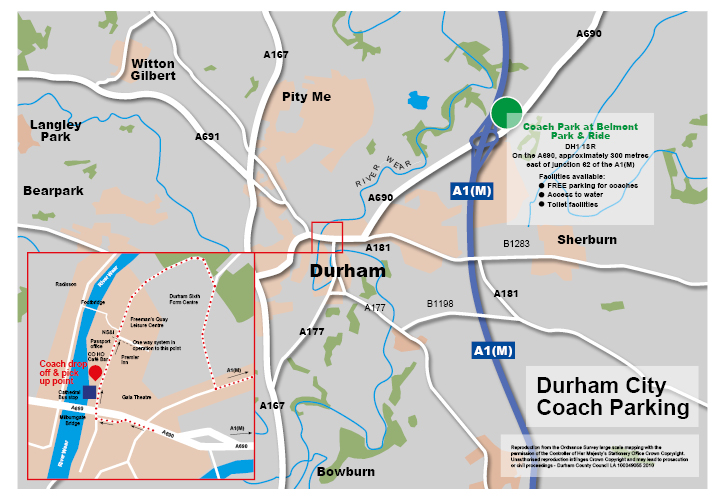 Durham City Coach Parking Map 2019